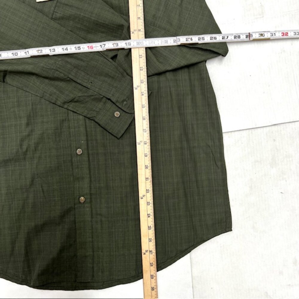 Men Hagger Men’s Button Down Dress Shirt  Long Sleeve Olive Green  Size L (89) - Picture 5 of 6
